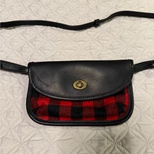 Pendleton Black and Red Plaid Crossbody / Waist Bag